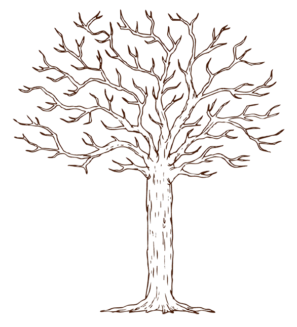 Шаблон коричневого свадебного дерева